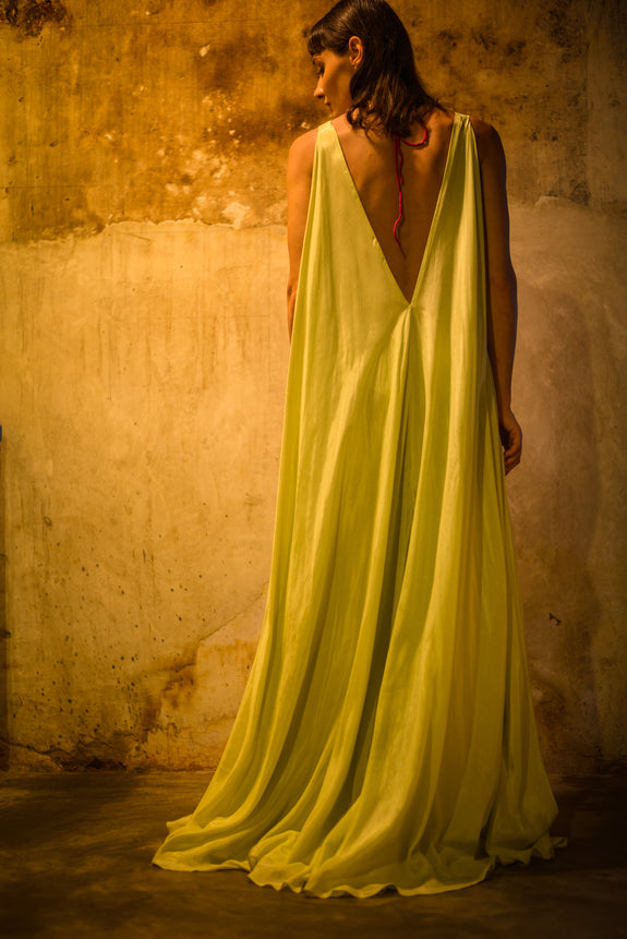 Stephany Cotton Silk Low Back Long Dress - Republic of Mode