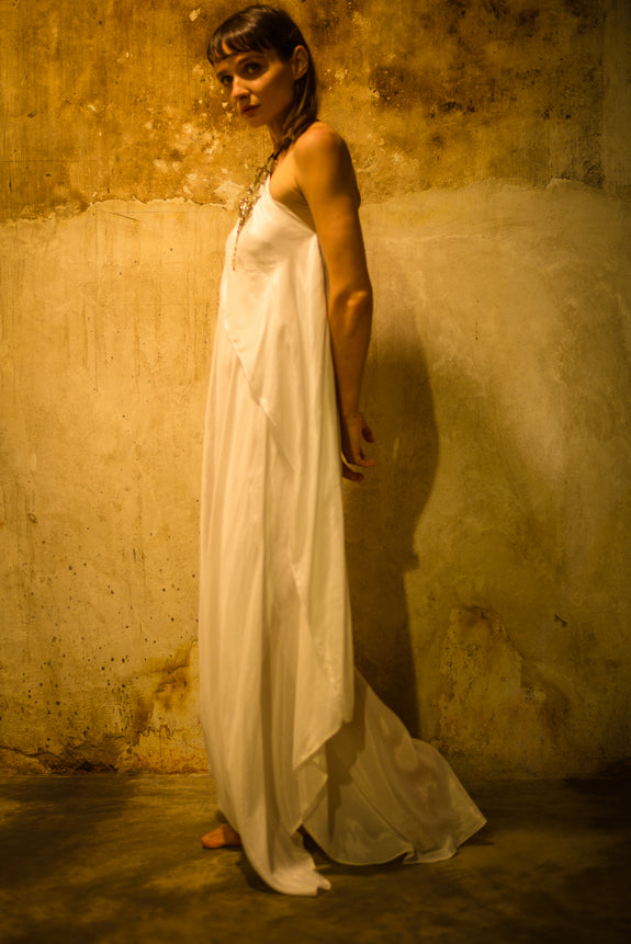 Stephany Cotton Silk Paneled One Shoulder Dress - Republic of Mode