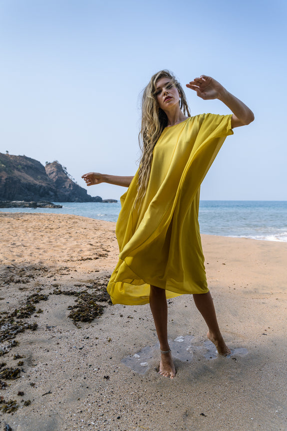 Stephany Silk Paneled Tunic Dress - Republic of Mode