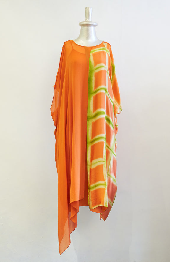 Stephany Silk Fold-Dye Paneled Dress - Republic of Mode