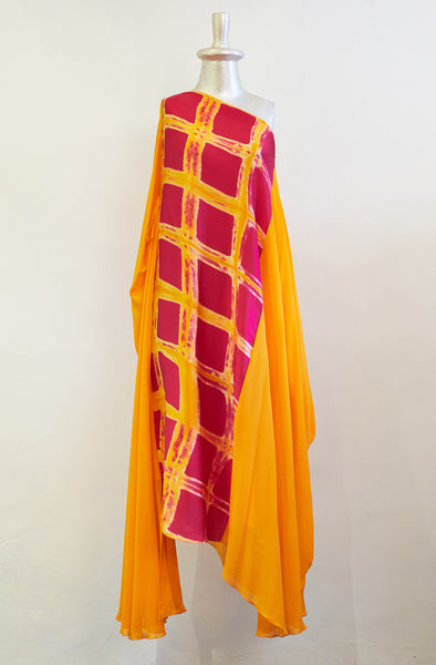 Stephany Silk Fold-Dye Godess One Shoulder Dress - Republic of Mode