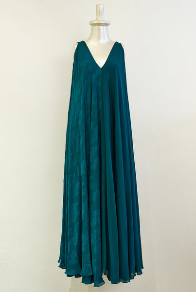 Stephany Silk V-Neck Jacquard Maxi Dress - Republic of Mode