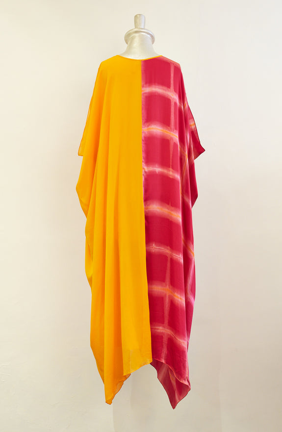 Stephany Fold-Dye Front Tie up Long Dress - Republic of Mode
