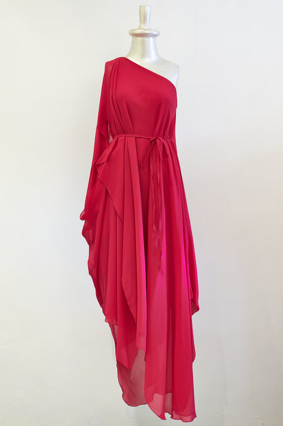 Stephany Silk Draped One Shoulder Dress - Republic of Mode