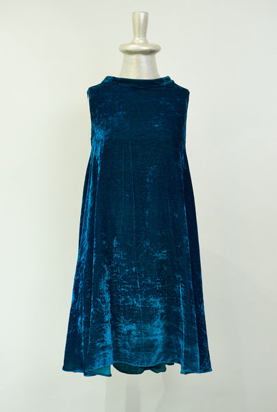 Stephany Silk Velvet High Neck Back Draped Dress - Republic of Mode