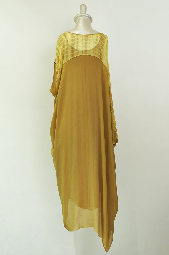 Stephany Silk Tie-Dye Draped Dress - Republic of Mode
