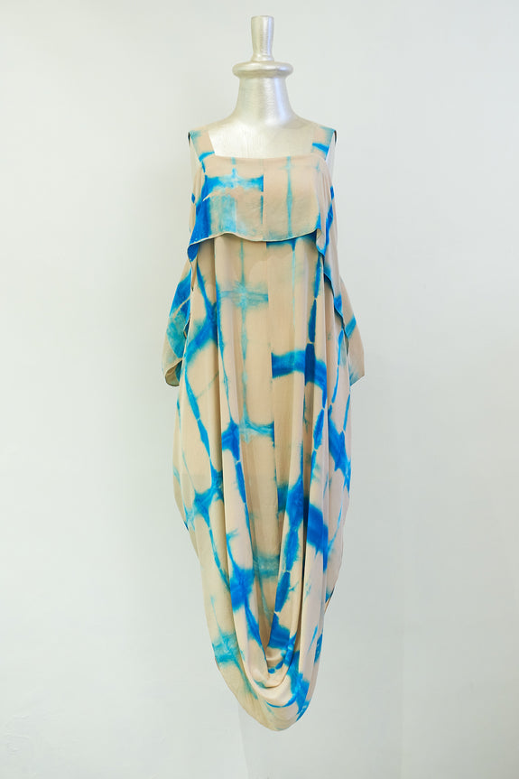 Stephany Silk Fold-Dye Draped Strap Dress - Republic of Mode