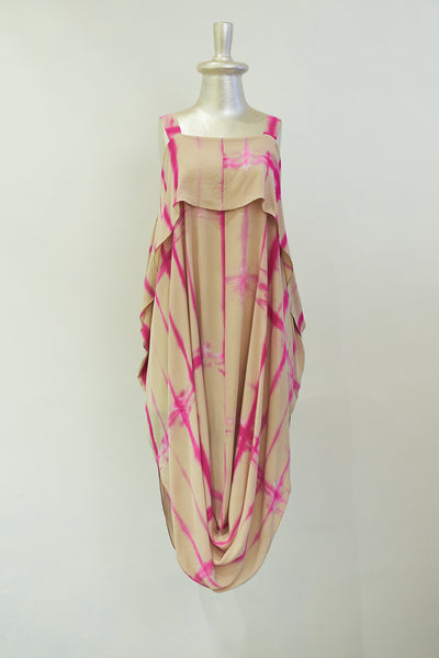 Stephany Silk Fold-Dye Draped Strap Dress - Republic of Mode