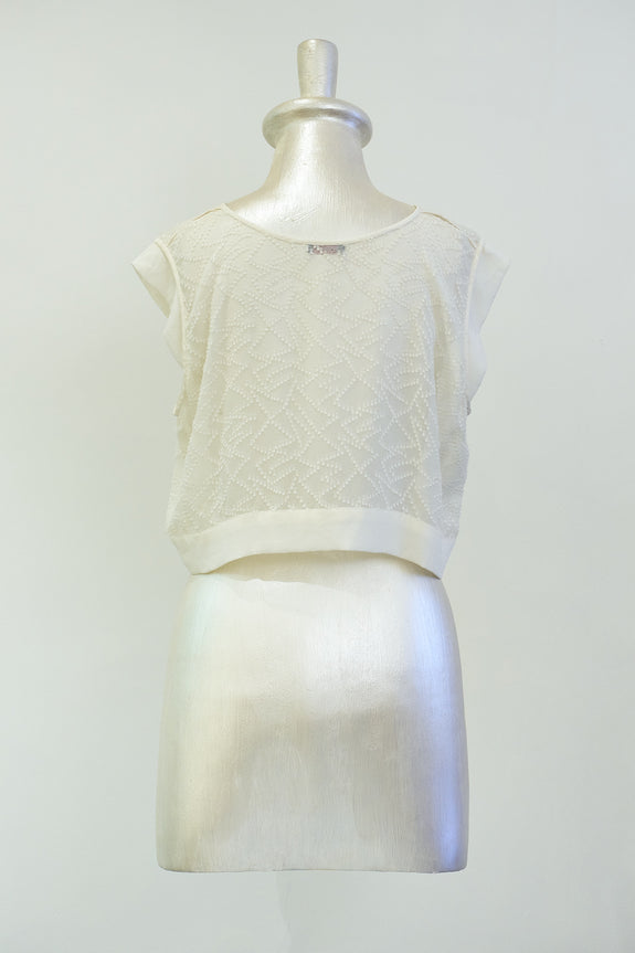 Stephany Silk Sheer Crop Top - Republic of Mode