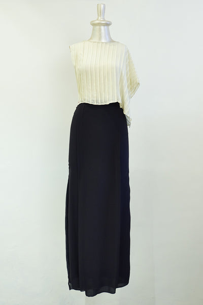 Stephany Silk Straight Cut Skirt w/ Side Slits - Republic of Mode