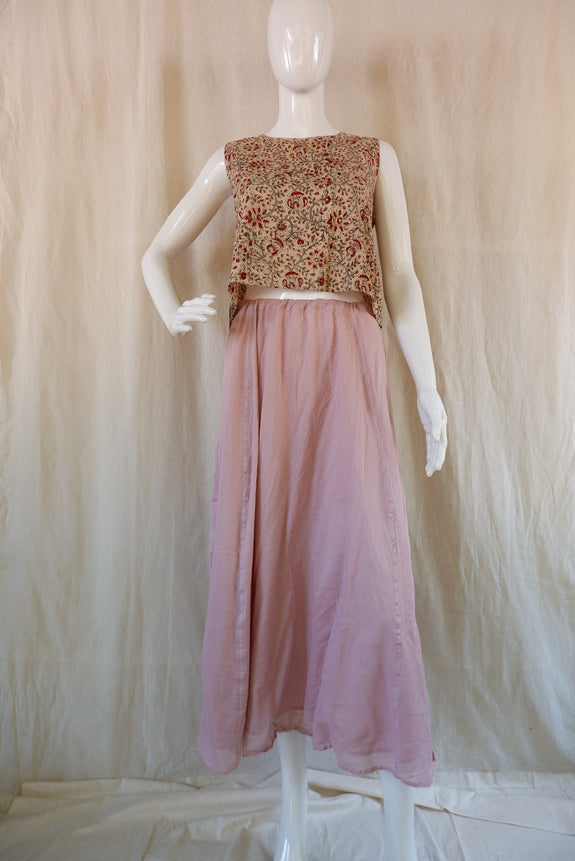 Stephany Khadi Cotton Sleeveless Printed Crop Top w/ Skirt - Republic of Mode
