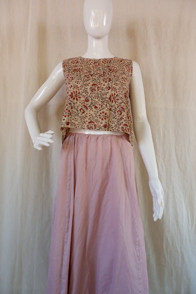 Stephany Khadi Cotton Sleeveless Printed Crop Top w/ Skirt - Republic of Mode