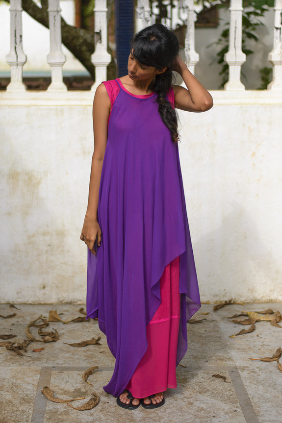 Stephany Silk Straight Tunic w/ Pleat Detail/ Strappy Deconstructed Over - Republic of Mode