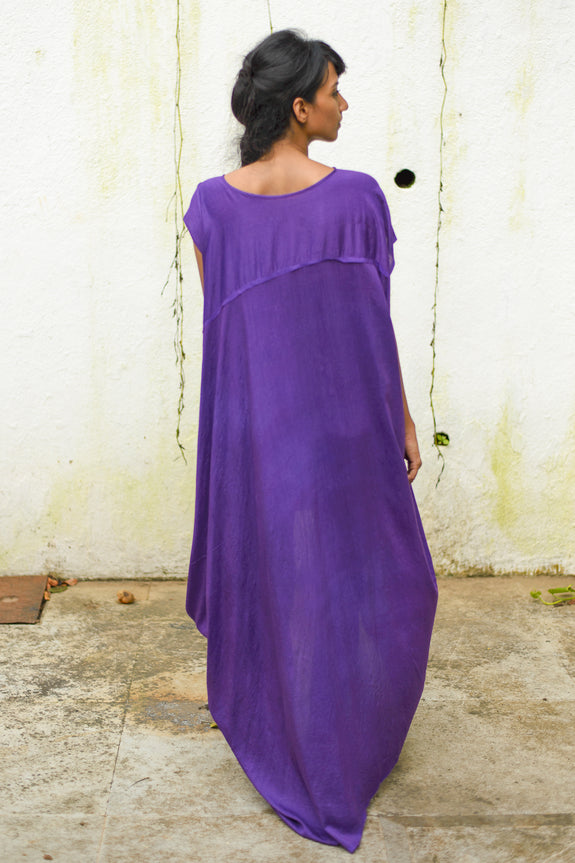 Stephany Silk Cut Out Neck Draped Dress - Republic of Mode