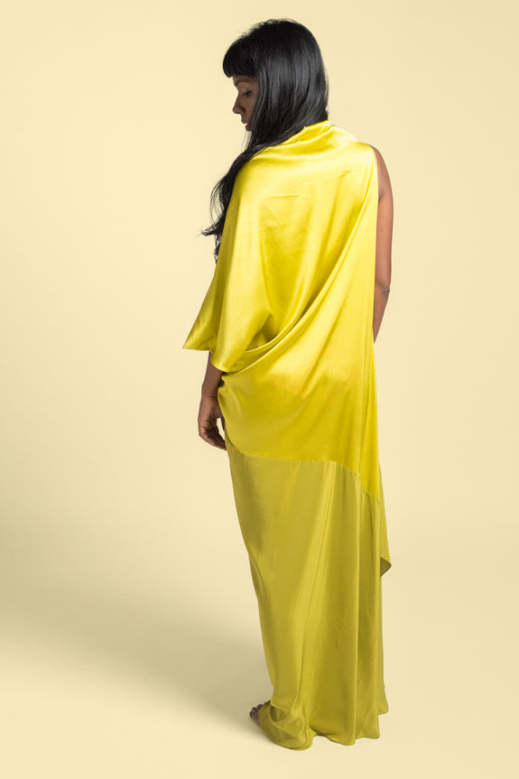Stephany Silk Deconstructed Bias-Cut Flowy Dress - Republic of Mode
