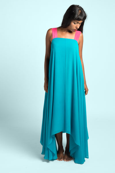 Stephany Silk Layered High-Low Dress w/ Strap - Republic of Mode