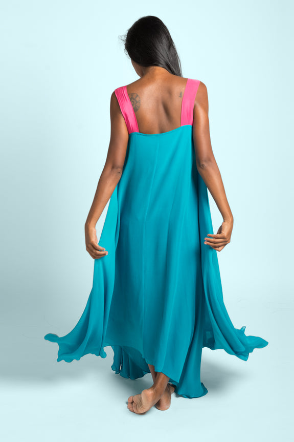 Stephany Silk Layered High-Low Dress w/ Strap - Republic of Mode