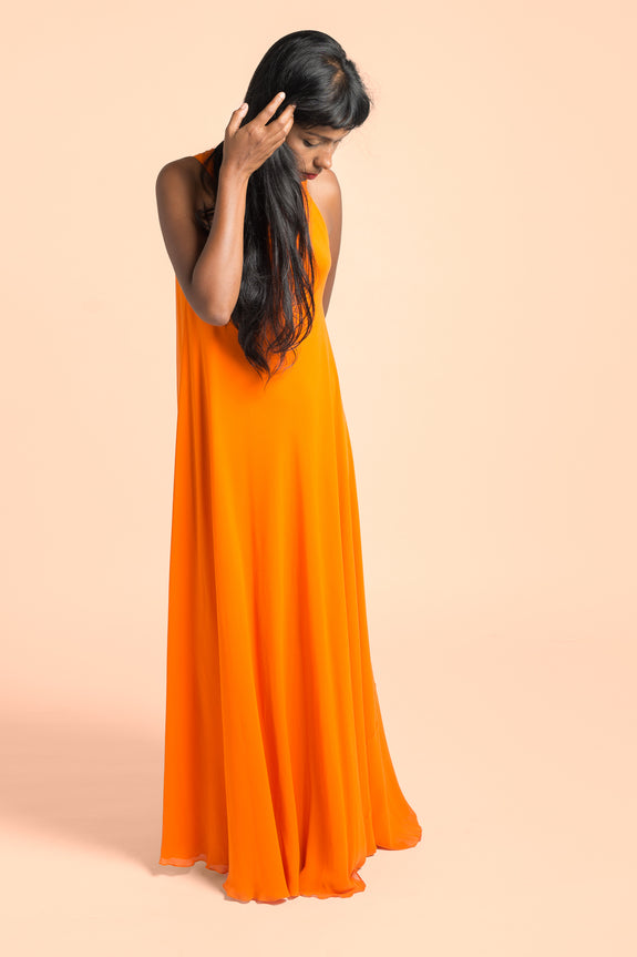 Stephany Silk Layered High Neck Dress - Republic of Mode