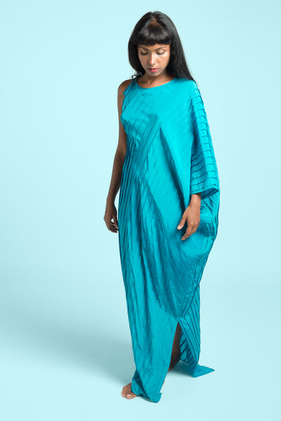 Stephany Silk One Shoulder Tie-up Dress - Republic of Mode