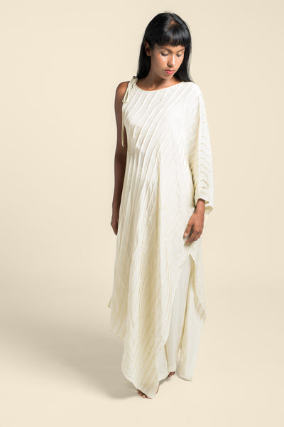 Stephany Silk One Shoulder Tie-up Tunic w/ Trouser - Republic of Mode