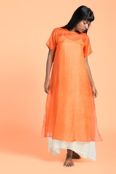 Stephany Silk Dress w/ Layered Slip - Republic of Mode