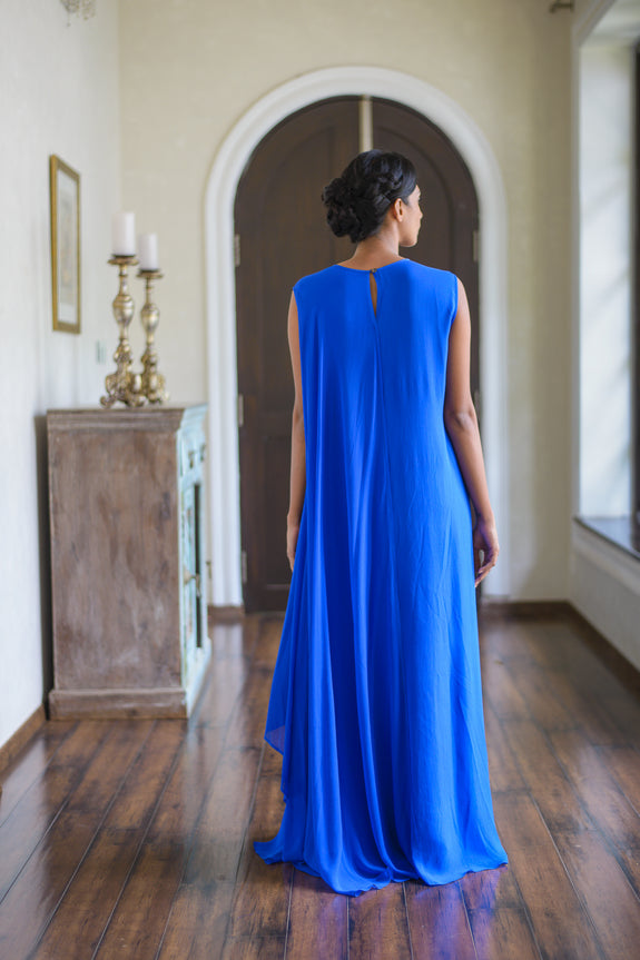 Stephany Silk Panelled Dress w/ Draped Side - Republic of Mode