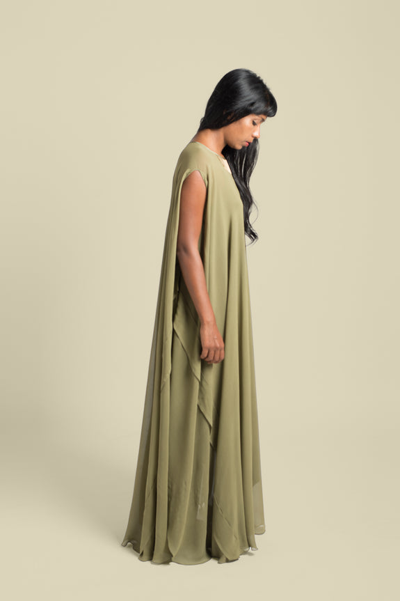 Stephany Silk Kaftan Style Dress w/ Slip - Republic of Mode