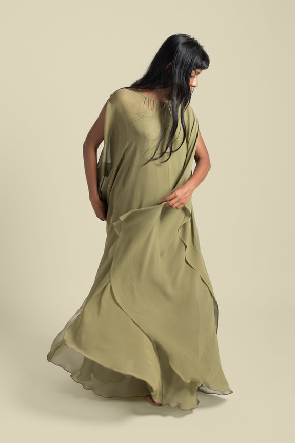 Stephany Silk Kaftan Style Dress w/ Slip - Republic of Mode