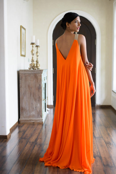 Stephany Silk Flared Low Back Dress - Republic of Mode