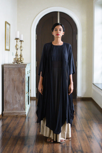 Stephany Silk Kimono-Sleeve Draped Tunic - Republic of Mode