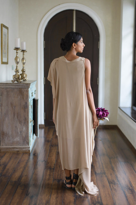 Stephany Silk One Sleeve Dress w/ Pocket Detail - Republic of Mode