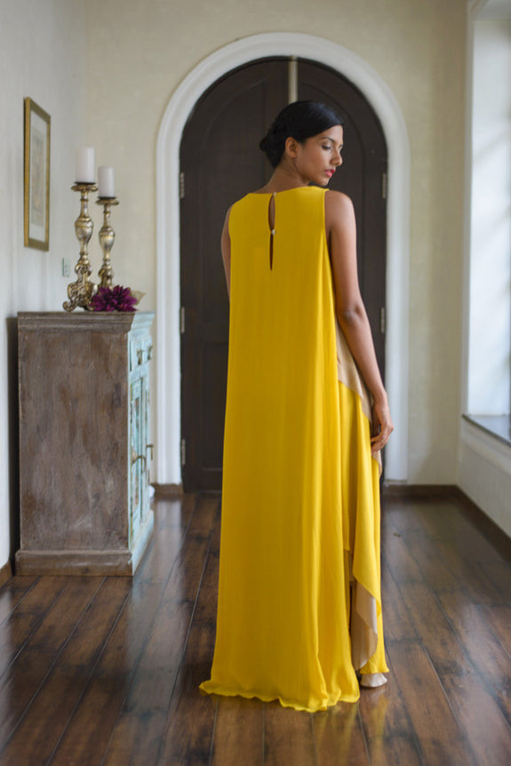 Stephany Silk Layered Color-Block Dress - Republic of Mode
