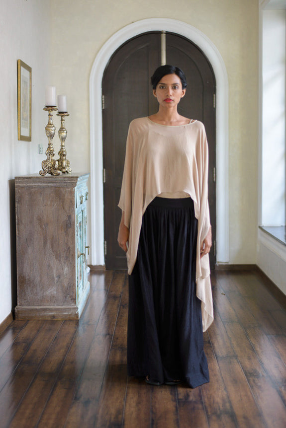 Stephany Silk Deconstructed Top w/ Wide-Leg Trouser - Republic of Mode