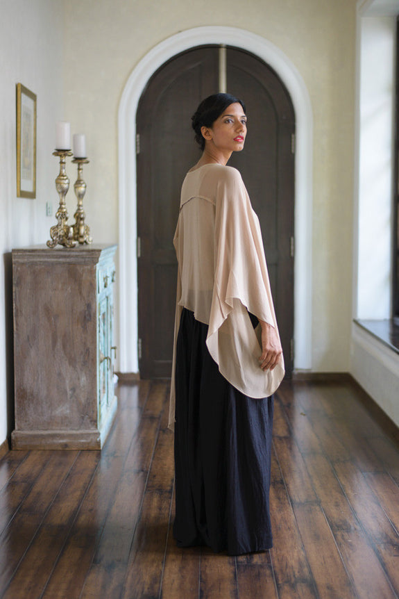Stephany Silk Deconstructed Top w/ Wide-Leg Trouser - Republic of Mode