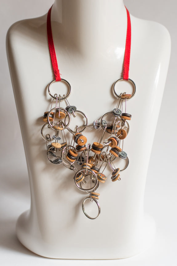 Stephany Button & Key Chain Necklace - Republic of Mode